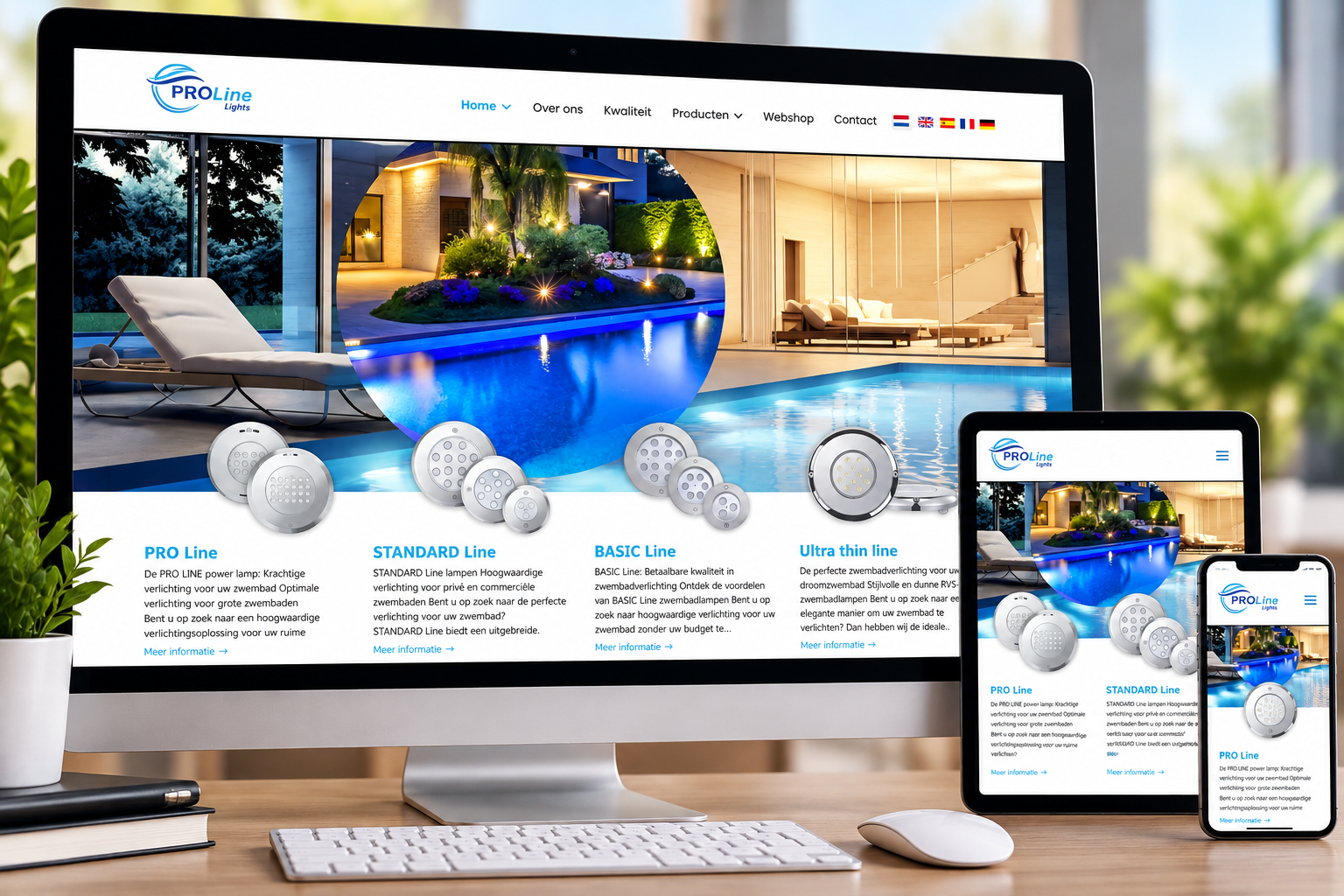PRO Line Lights · ontwerp 2 – desktop, tablet en smartphone